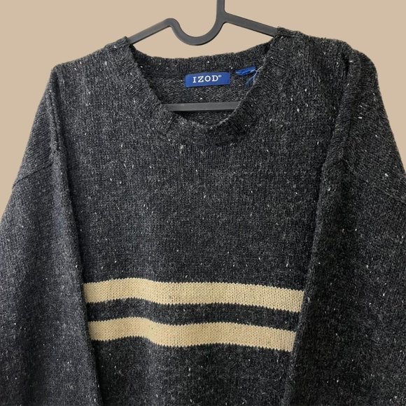 Izod Other - Skater grunge wool blend knit striped chest sweater